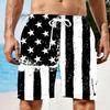 2026 Uomo 3D Bandiera USA Grafica Pantaloncini da Spiaggia Uomo Stampa Bandiera USA Costume da Bagno per Surfista Pantaloni da Mare Uomo Pantaloncini Freschi Ice