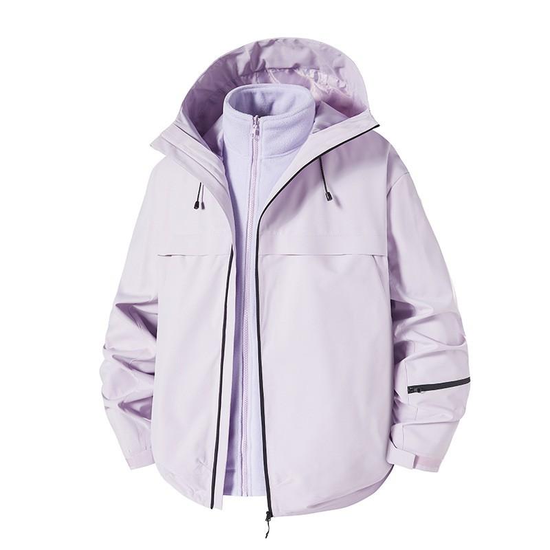 Unisex Outdoor Hiking Jacket With Removable Hood Windproof Breathable Waterproof Shell Winter Trekking Mountaineering