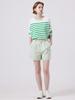 AYIHOLIC CASHMERE Marine Stripe Round Neck Pullover