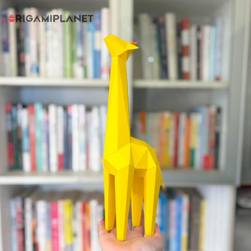 ORIGAMIPLANET Giraffe 3D Origami Paper Craft Creative Handmade Paper Art for 3D Paper Sculpture Home Unique DIY Animal Model Paper Craft Gift for