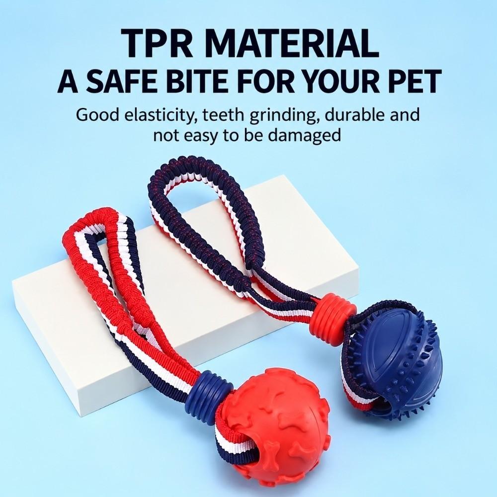 Teeth Cleaning Knot Cotton Rope Dog Toy TPR Dog Training Ball  for Small Medium Large Dog