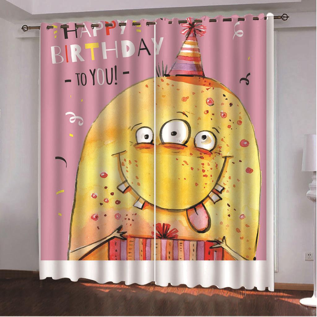 Cartoon Monster Funny Series High Density Blackout Curtain 3D Digital Printing
