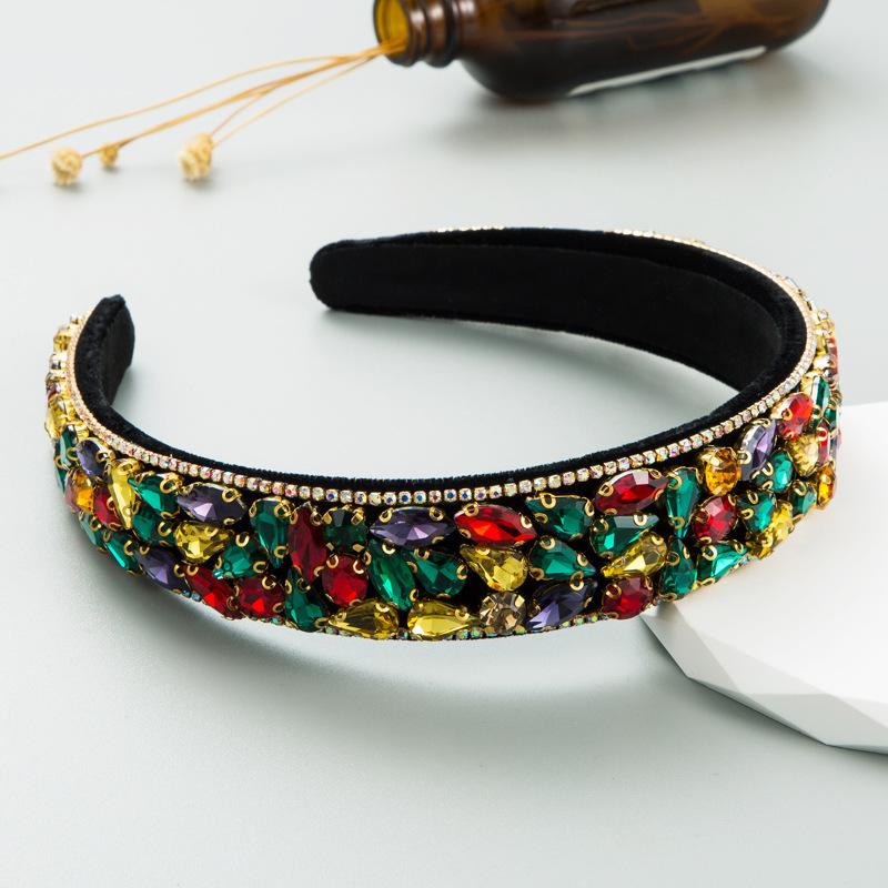Kingcome New Fashion Personality Rhinestone Headbands Ins Style Versatile Baroque Full Diamond Headband Hair Accessories