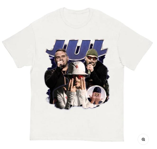 

JUL Rapper TShirt Unisex Streetwear Oversized Graphic French Hip Hop Music Merch Short Sleeve Summer 2026 Trendy Casual Tee M
