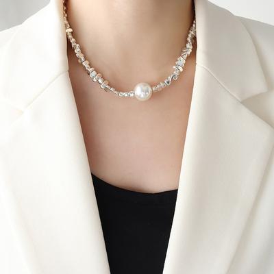Stainless Steel Handmade Beaded Necklace For Women Gold Silver Color Women's Short Necklace Choker With Imitation Pearl Pendant