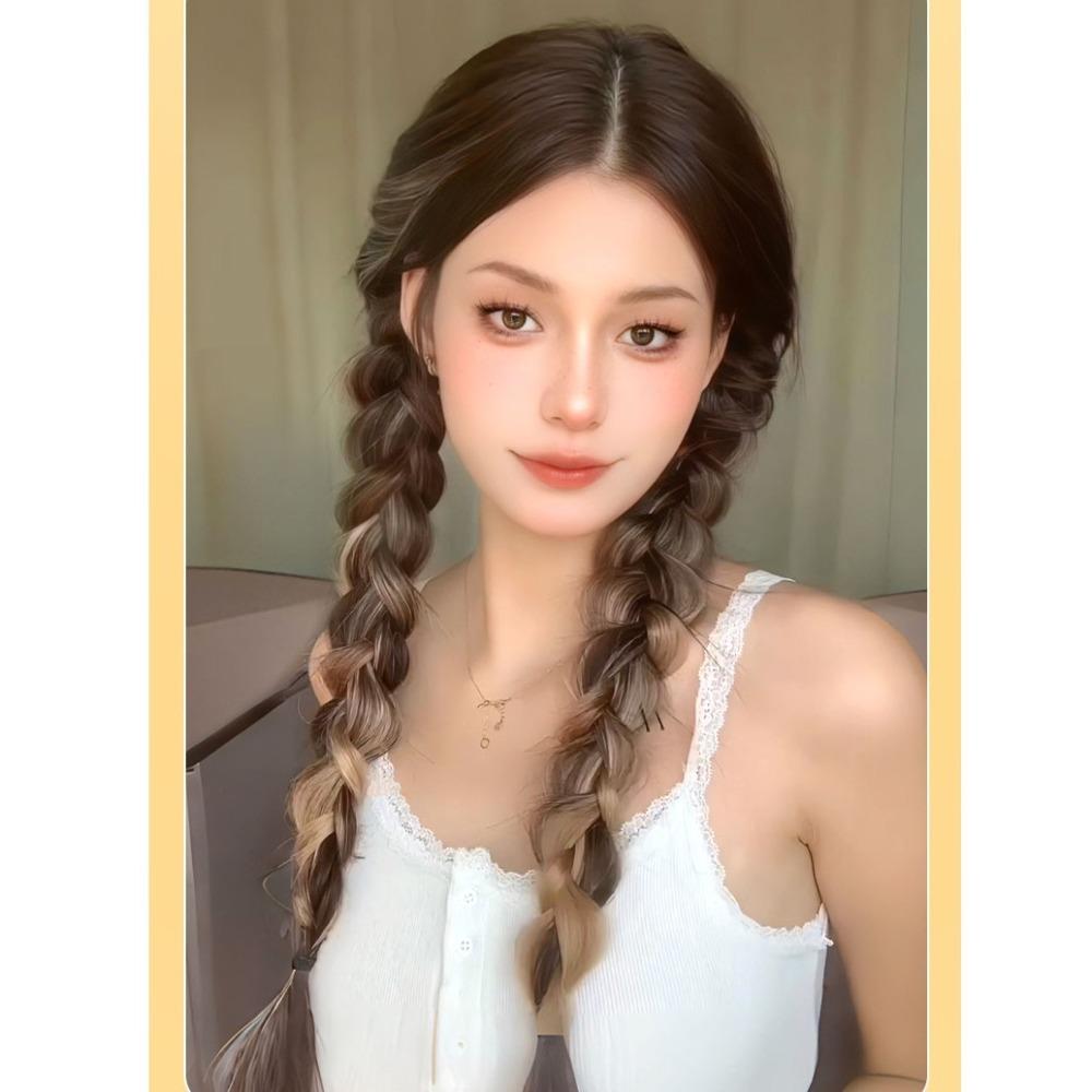 Double Ponytail Boxing Braided Hair Band Rubber Band Pony Tail Hairpiece  for Women