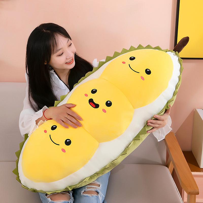 Creative New Durian Throw Pillow Cute Home Fruit Doll Long Pillow Sleeping Doll Birthday Gift for Girls