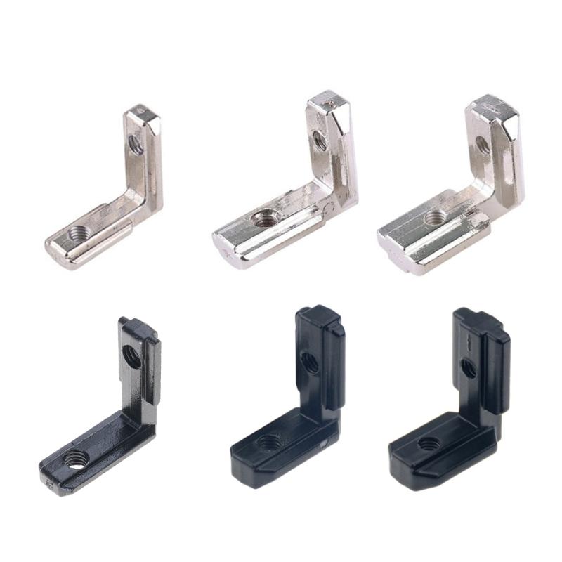 10pcs L Shape Angle Brackets Inner Corner Connectors with Fastening Screws Structural Support Holder for T Slot Profiles