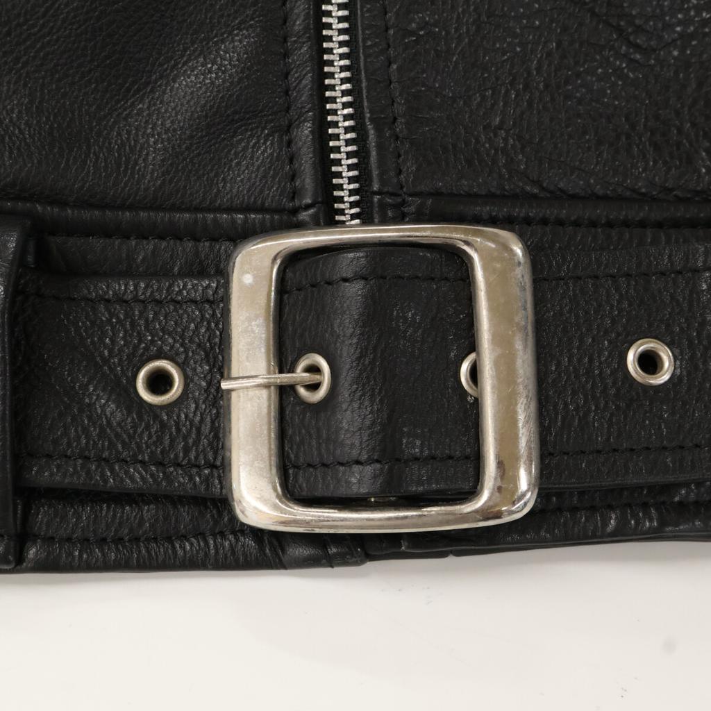 HIDEAWAYS [RHENIUM] Black cowhide double rider jacket Jacket 38 blackUsed