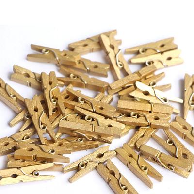 Mini 25mm Natural Wood Clip Clothes Organizer Photo Clip Clothespin Clothespin Wedding Party Wooden Clip Pendant 50Pcs