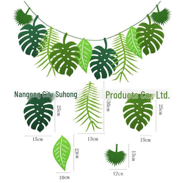 Triangle Felt Leaf Flag Banner for First Birthday or Teacher Party Decor