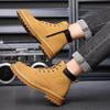 Fashion Male Winter Plush Snow Boots Low Top Mens Sneakers Stylish for Men Motocross Boots Lace-Up All-match Men Boots Men's Shoe