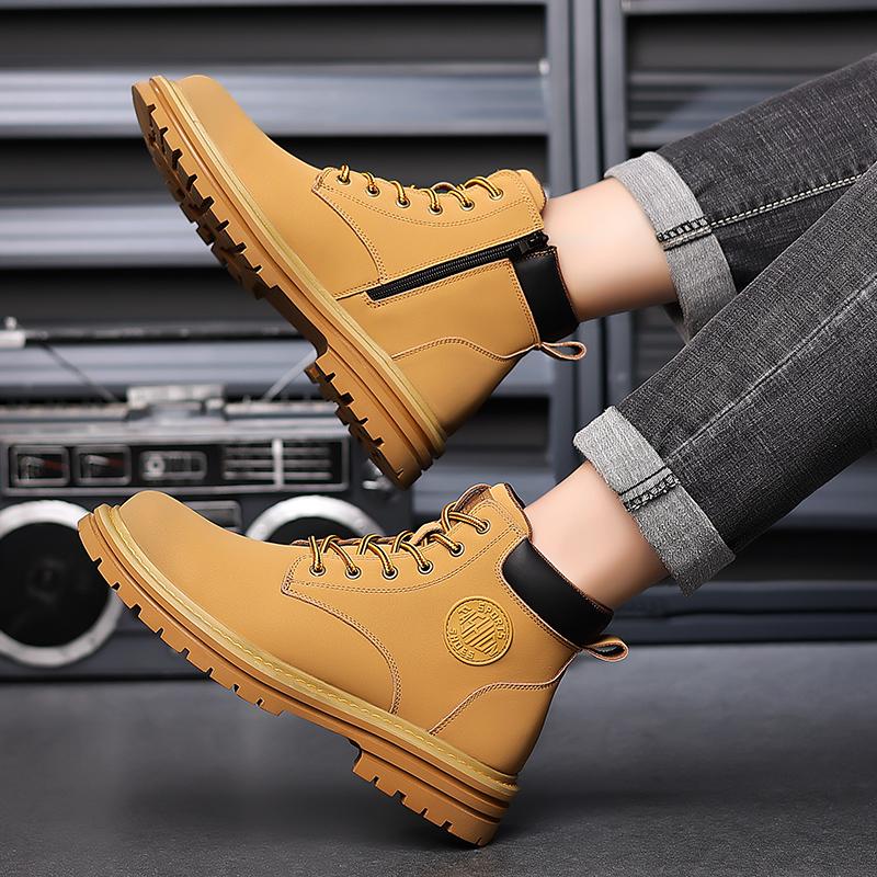 Male Winter Plush Snow Boots Low Top Mens Sneakers Stylish for Men Motocross Boots Lace-Up All-match Men Boots Men's Shoe
