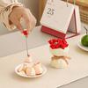 Rose Ceramic Fruit Fork Set with Storage Jar Creative Dessert Picks Practical Fruit Serving Utensils for Appetizers Cheese Snacks