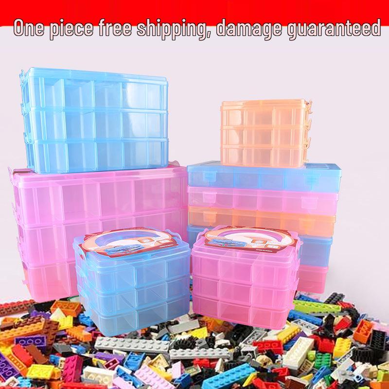 Extra Large 30-Grid Transparent Detachable Storage Box for Building Block Toys - Multi-Layer Organizer