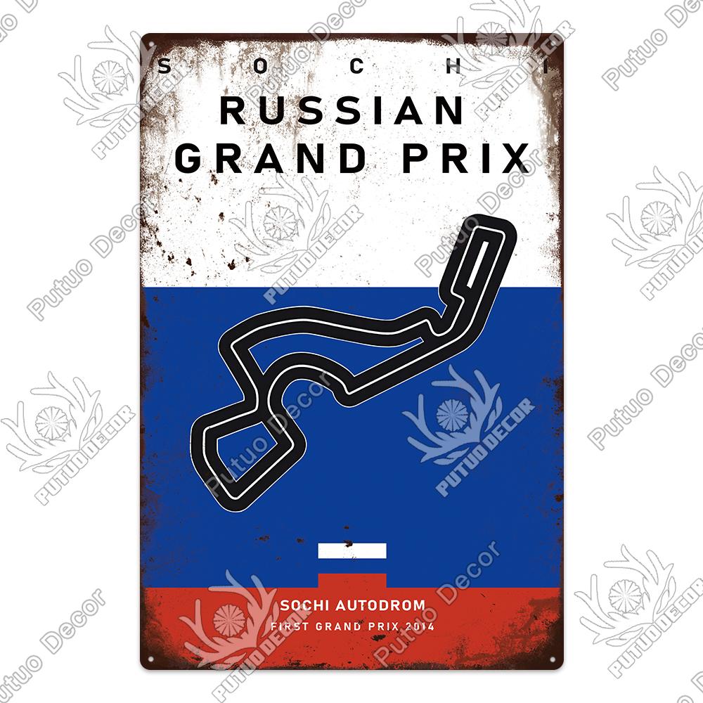 Putuo Decor Vintage Racing Track Metal Poster F Competition Tin Sign Plaque Iron Plate Bar Club Man Cave Home Wall Decoration
