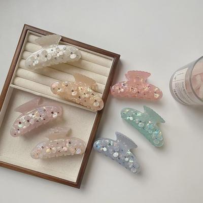 Aiyisi Korean Forest Style Rhinestone Flower Hair Clip - Creative Sweet Girl Shark Clip.