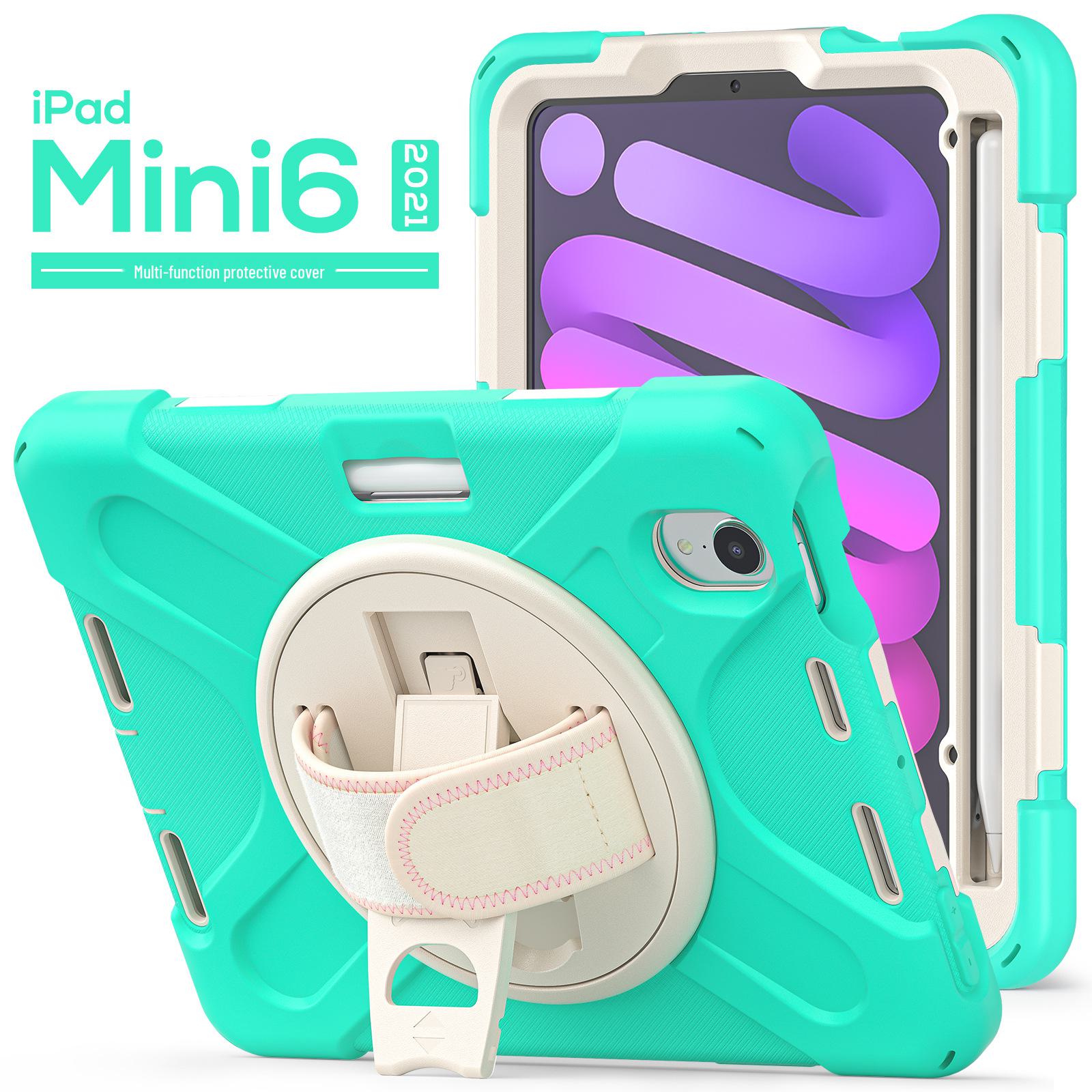 Защитный чехол для iPad mini6 8,3 дюйма с нейлоновым ремешком на руку iPad mini6 without shoulder strap мятный зеленый