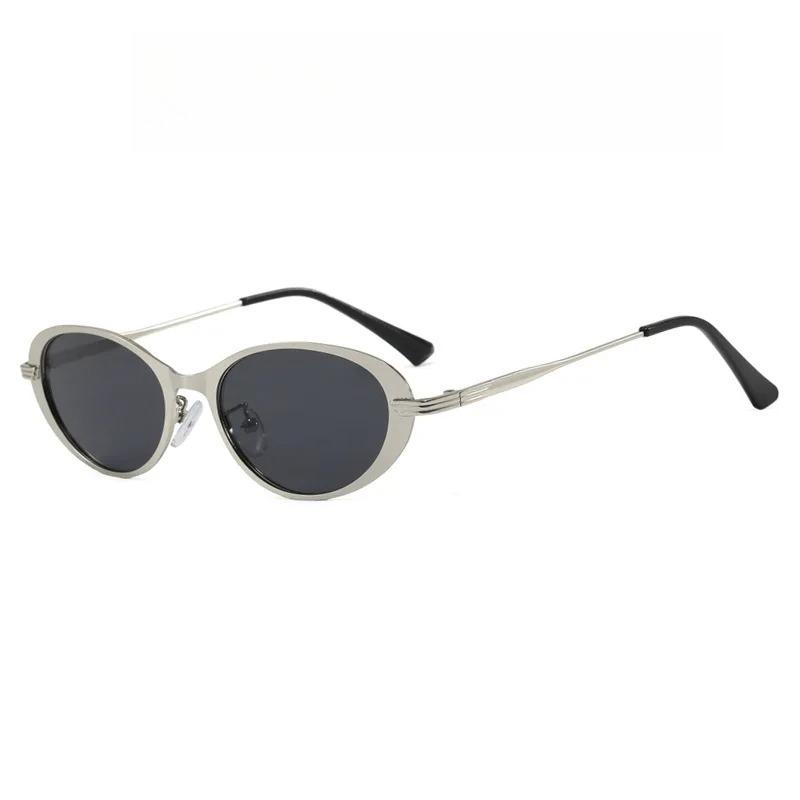 

Wome Fashion Popular Sunglasses Luxury Design Oval Metal Frame Eyewear Outdoor UV Protection Sun Glasses Men Personality Goggles