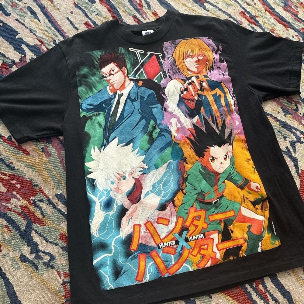 Ремейк аниме Hunter x Hunter, черная футболка с коротким рукавом, репринт KV35266, унисекс M