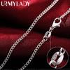Wholesale 925 Sterling Silver 16/18/20/22/24/26/28/30 Inch 2mm Side Chain Necklace For Women Man Fashion Wedding Charm Jewelry1