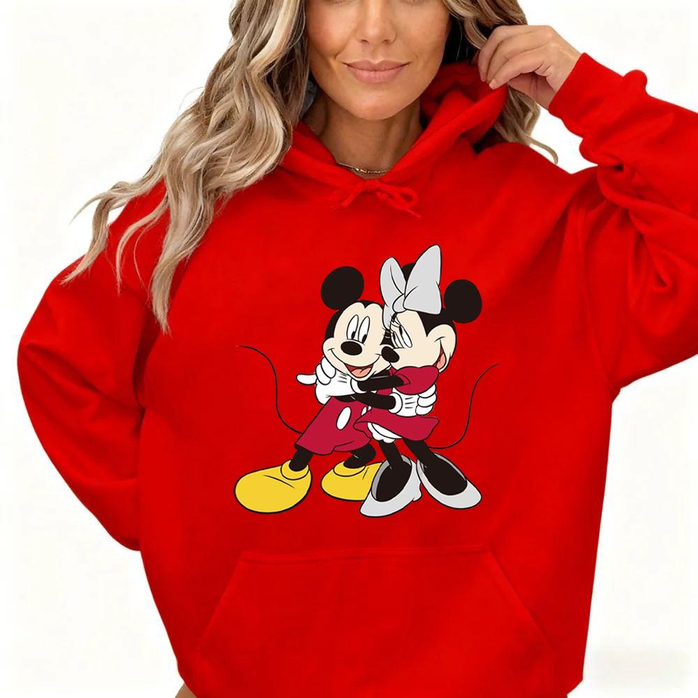 Disney Parent-child Mickey Minnie Fashion Hoodie Disney Element Pattern Printing Casual Daily Comfortable Breathable Sweater