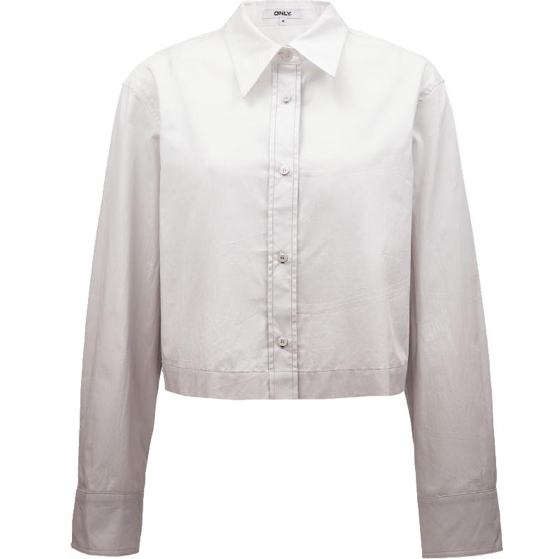 ONLY Women s Gradient Loose Cotton Long-Sleeve Shirt M