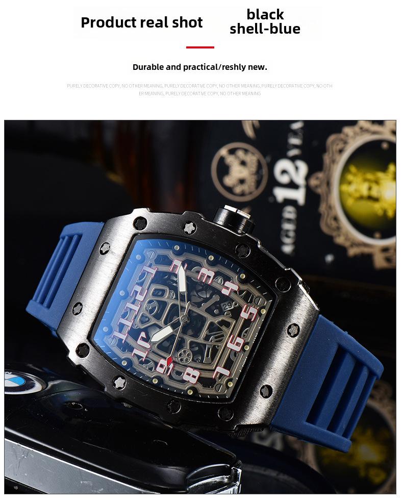 Barrel-Shaped Unisex Quartz Watch with Hollow Non-Mechanical Pointer and Single Calendar