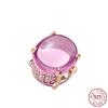 New Sterling Silver Rose Girl Boy Pink Sparkle Spacer Clip bead For Original  Bracelet Charm Jewelry For Women
