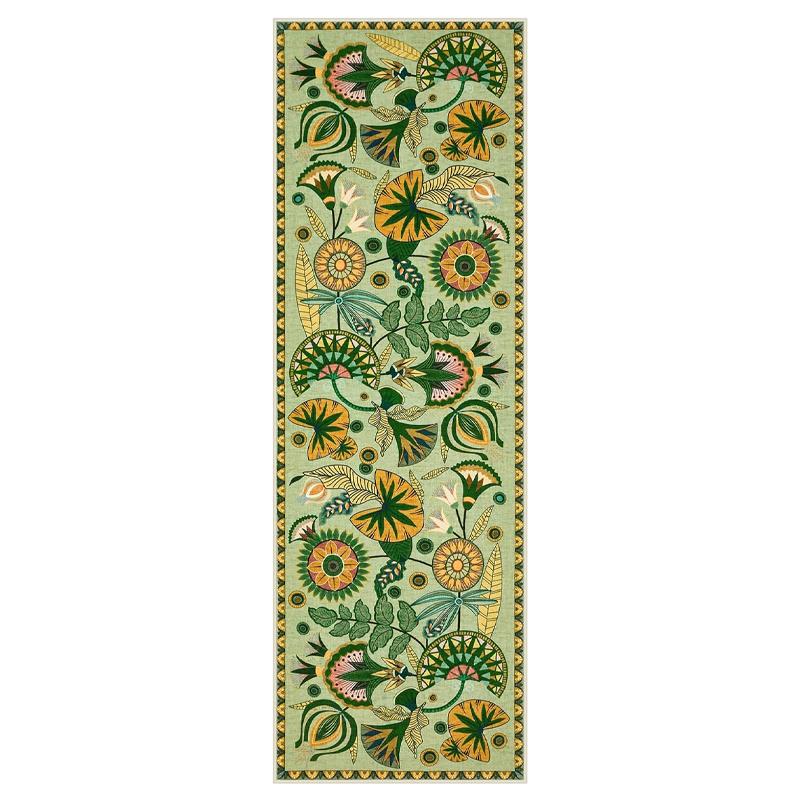 Corridor Carpet Runner Rug Hallway Long Carpets Machine Washable Non-slip Floor Mat Bedside Mats Green Spring Home Decor Rugs