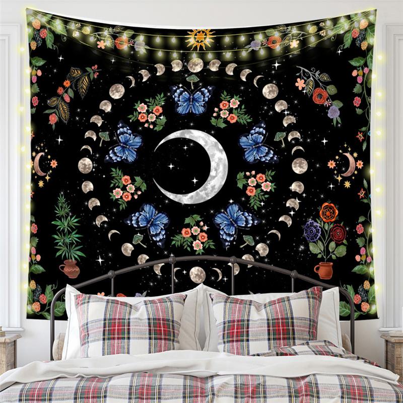 Nordic Nature Forest Landscape Mew Tapestry Background Cloth  HD Hanging Cloth Tapestry Home Decor