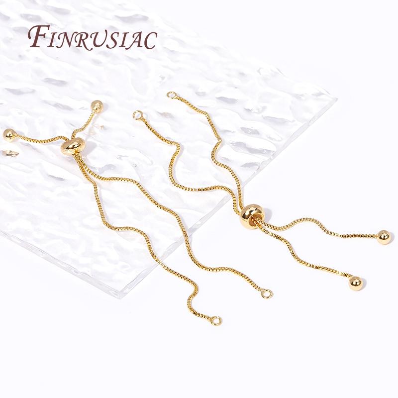 18K Gold Plated Adjustable Extender Chain, Extension Chains For Bracelet Necklace Accessories DIY Jewelry Making Supplies