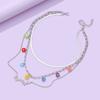 Stylish Multi Layer Butterfly Pendant Necklace With Geometric Design For Women
