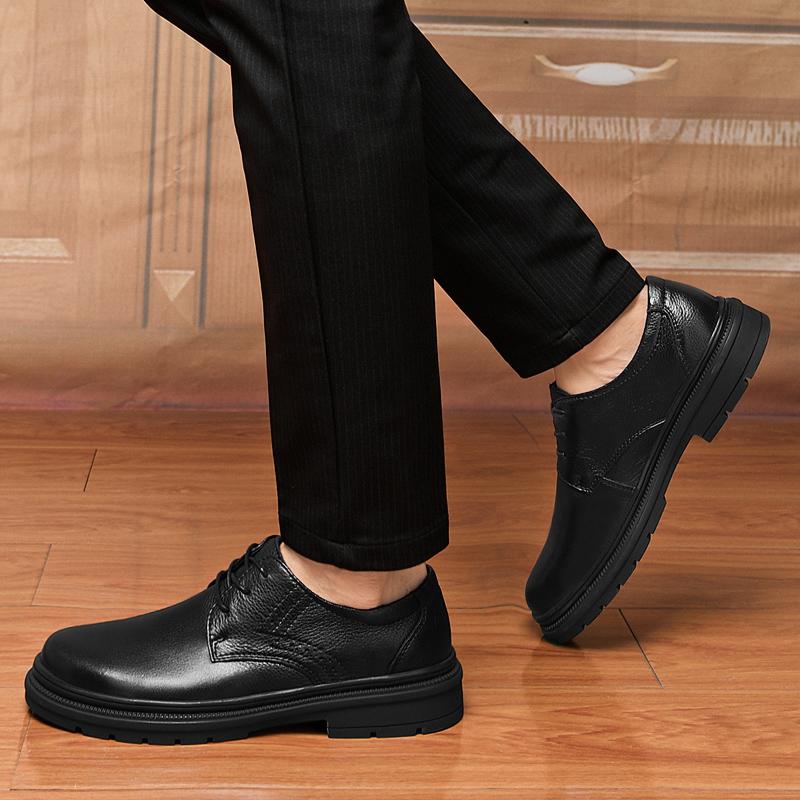 Fashion Genuine Leather Men Formal Business Leather Shoes Lace Up Wedding Shoes New Men's Oxfords Flats Handmade Male Walking Shoes
