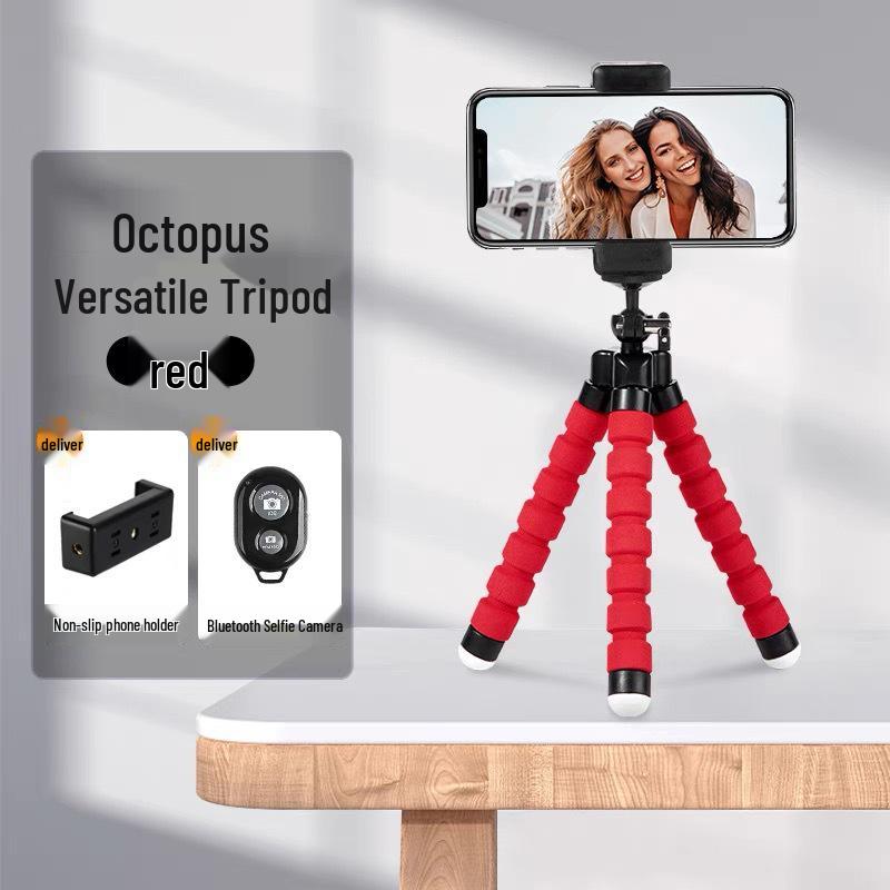 Octopus Mini Portable Selfie Stand with Bluetooth Remote for Creative Live Streaming