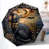 1pc Halloween Cat Fashionable Auto Opening/Closing Folding Umbrella with 8 Bones, Windproof Portable, Daily Use200
