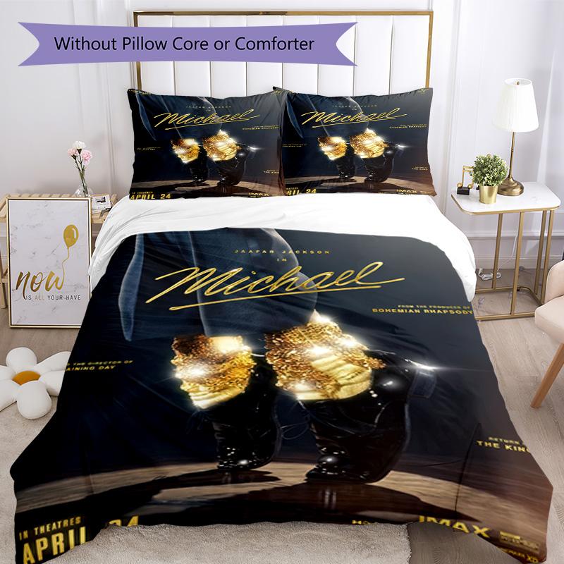 Set Biancheria da Letto Michael Jackson Traspirante Copripiumino con Federe Decorazione per la Casa Regalo di Compleanno