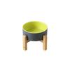 Ruhan Elevated Pet Food Bowl with Single Wooden Stand