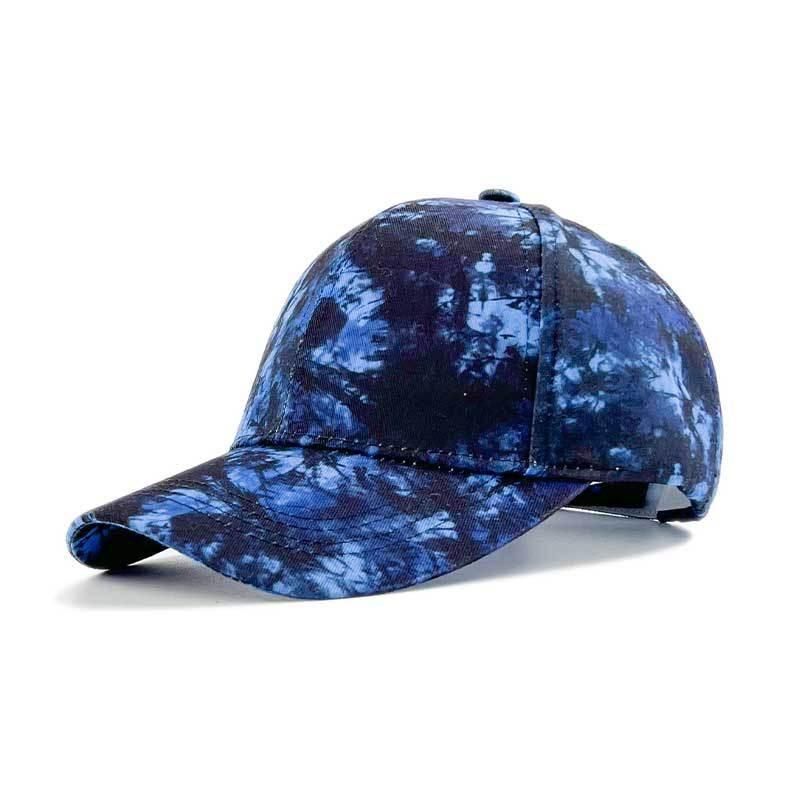 Dye Tie Print Baseball Cap Hip Hop Color Block Graffiti Visor Hat Protection Sun