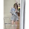 suit new women's short-sleeved t-shirt loose sports wide-leg shorts can be salt and sweet two-piece set summer fashion