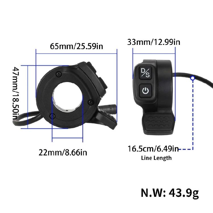 Tool Free Throttle Replacement Unit For Electric Bikes Durability ABS Construction Comfort Grip Design