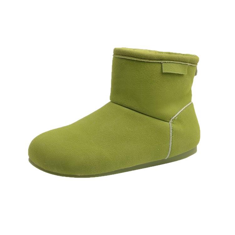 Mustard Green~ INS Super Good-looking Milk Fufu Snow Boots Women's Winter Velvet Thickened Warm Short Boots Fluffy Northeast Cotton Shoes