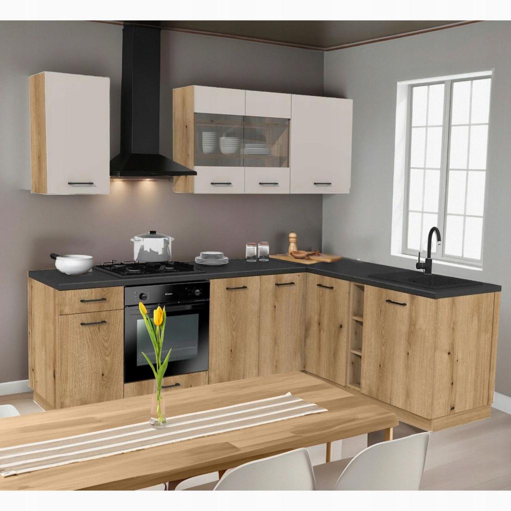 Kitchen Cabinet Upper Hood 60/72 Capri Body Oak Evoke Front Cashmere Ma