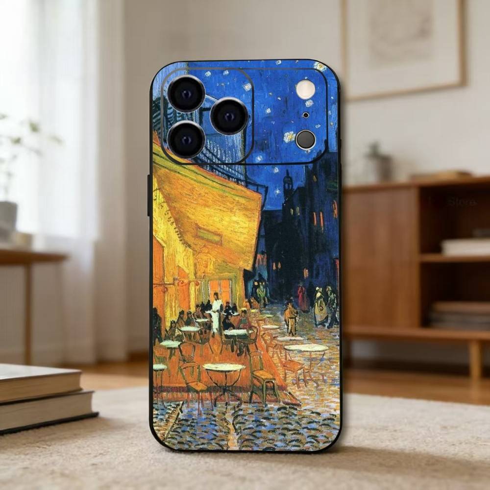 R-Retro V-Van G-Gogh O-Oil P-Painting Phone Case For iPhone 17,16,15,14,13,12,11 Plus,Pro Max,XS,Soft Silicone Black Cover