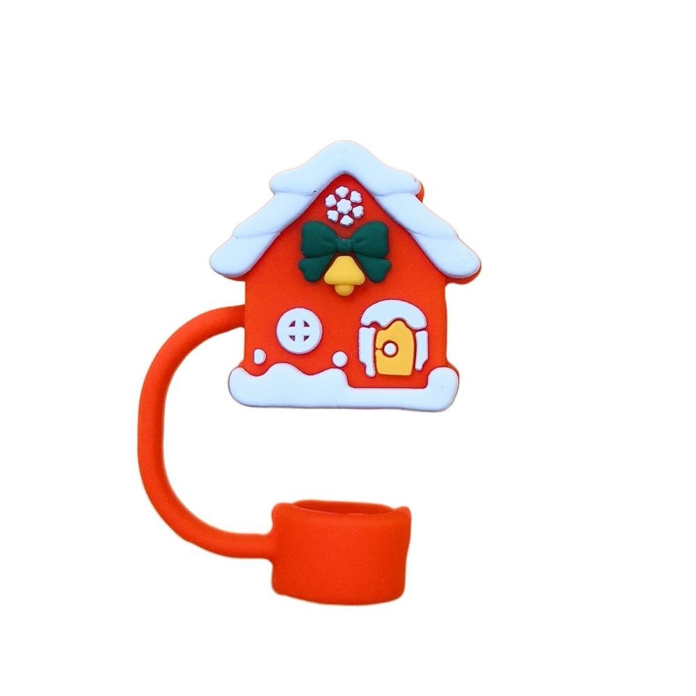 Opakovaně použitelná silikonová zátka na brčko Silikonové krytky na konce brček Nový uzávěr proti prachu na pití Vánoční dekorace