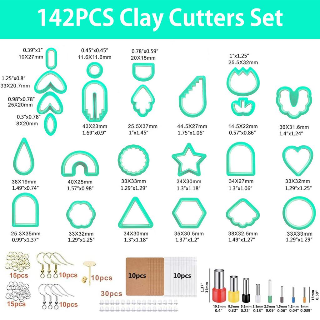 24/142/193 Pcs Polymer Clay Cutters Set Plastic Clay Earring Cutter Stainless DIY Jewelry Mold Earring Making Accessories