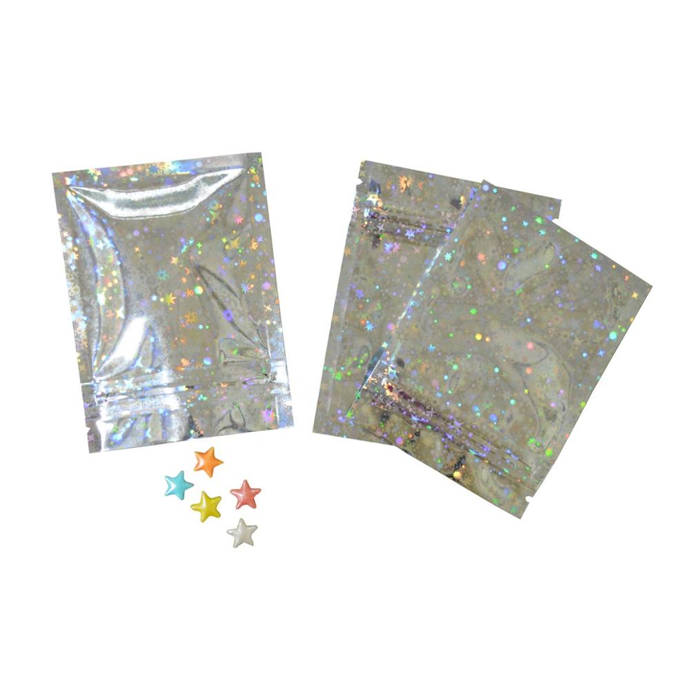100 Pcs Colorful Top Feed Foil Zip Lock Bags Food Pouch,Mylar Aluminum Foil Bags,Tea Pouches,Food Storge Bag