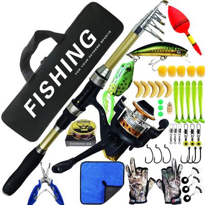 1.8m New Lure Rod Set 5.2:1 Rotating Reel 3BB Fishing Rod Bait Hook Line Portable Accessories Bag Freshwater and Saltwater Universal