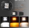 2PCS Flush Mount 4.8 INCH CREE 96W 9600LM Combo Flood Spot Led Work Light Cube pods Off road Fog Lamp Driving Light