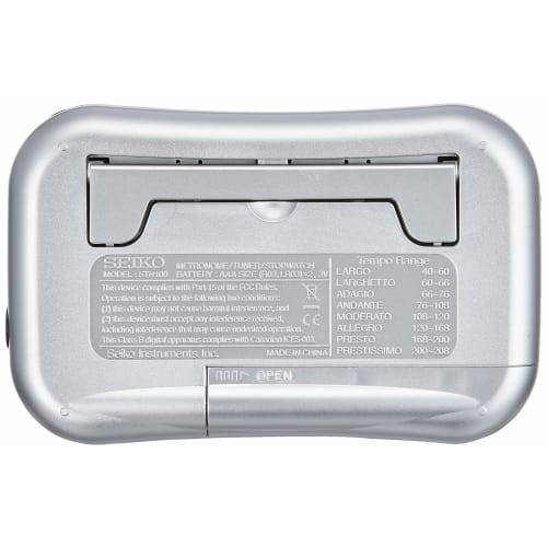 SEIKO Tuner & Metronome with Stopwatch, Silver, STH100S